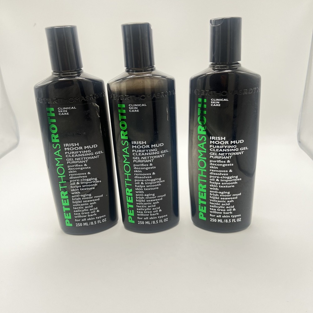 Lot of 3 Peter Thomas Roth Irish Moor Mud Purifying Cleansing Gel 8.5oz 250ml